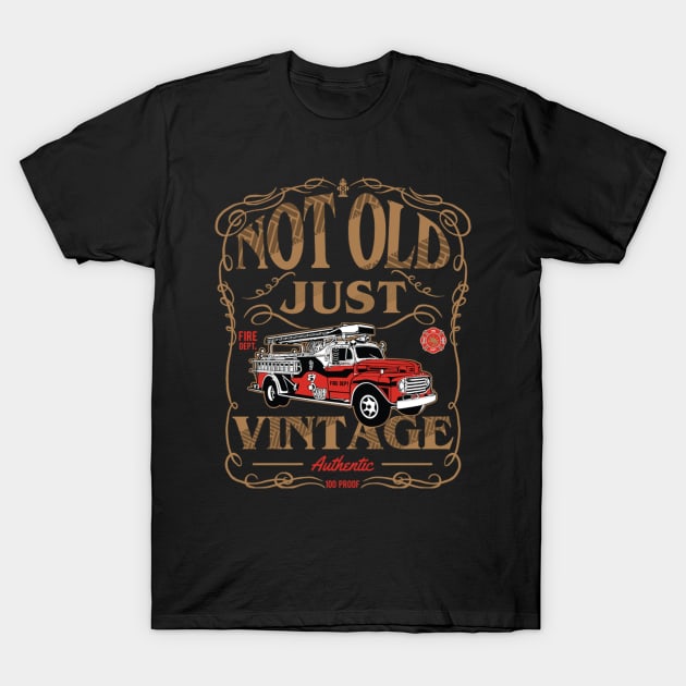 Retired Firefighter Grandpa que Fire Truck T-Shirt by AlfieDreamy 